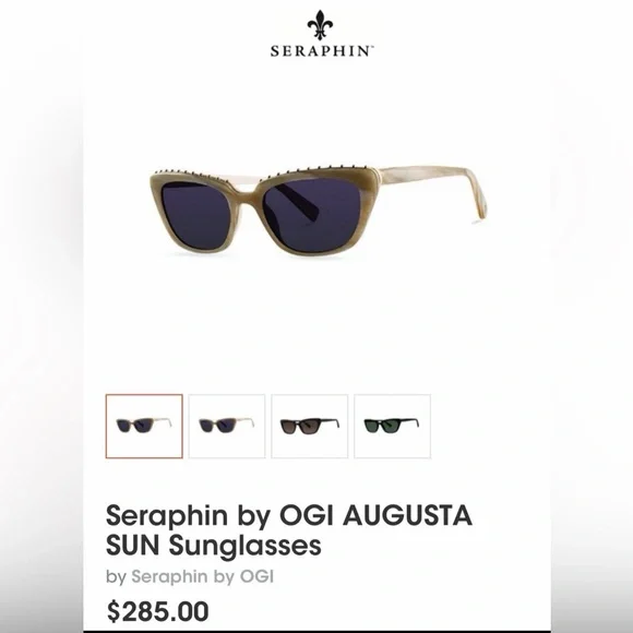 Vintage Seraphine White Cat-eyeSunglasses Never Worn. Original price $285